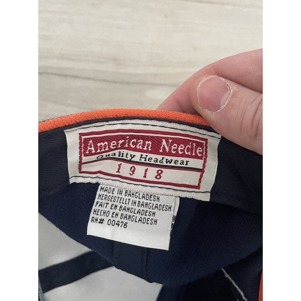 Vtg Miami Dolphins NFL American Needle Navy Blue Wool Blend Strapback Hat Cap - Picture 5 of 8